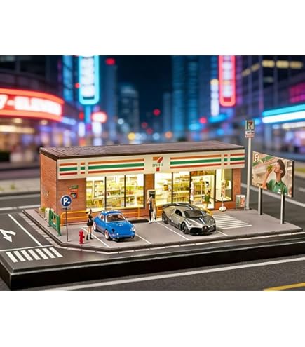 Amazon | MOMOAO 交番シーン 1/64建物コレクション 建築 LEDライト付き